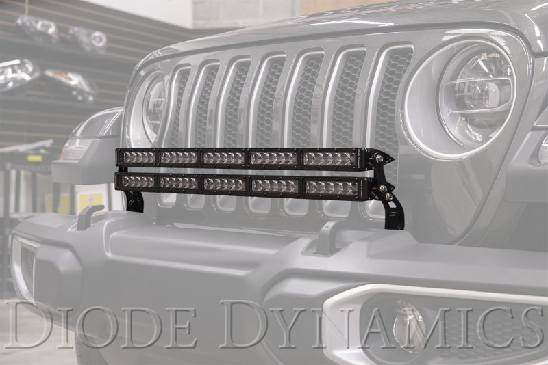 Jeep Wrangler LED Light Bar Kit - Front - Diode Dynamics - SS30 Stage Series - Amber - `18-`25